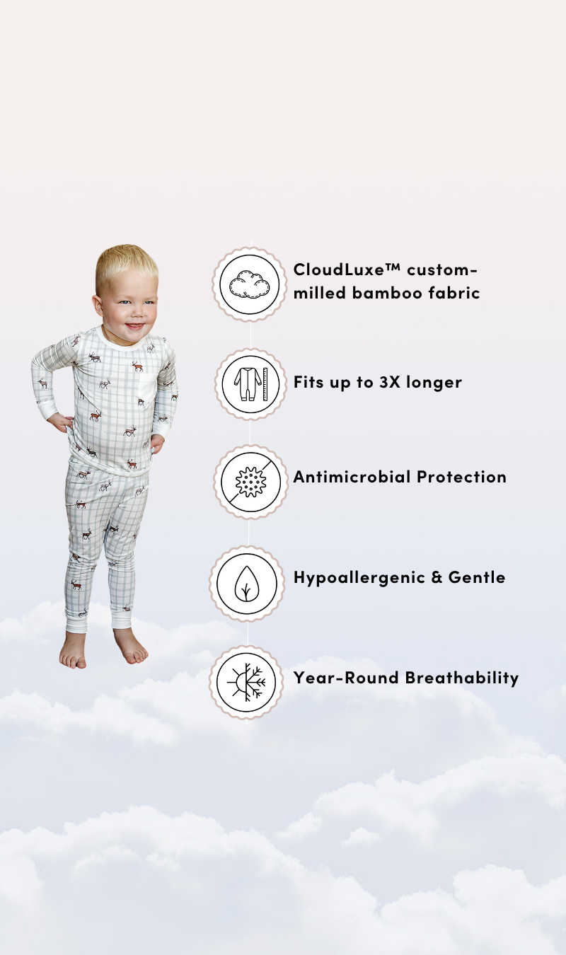 Slumber Pajama Set in 8 Tiny Reindeers