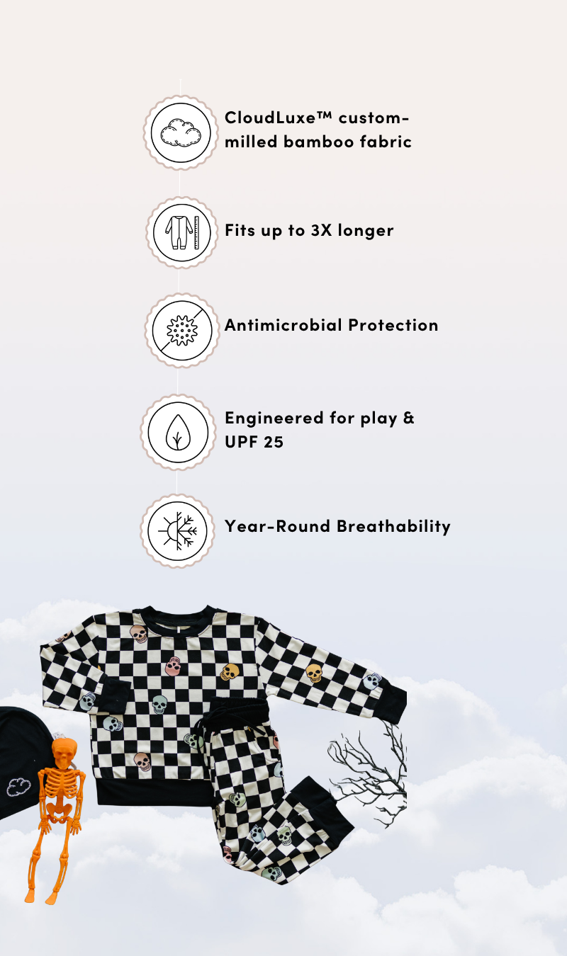 Little Sweat Set in Checkered Skull