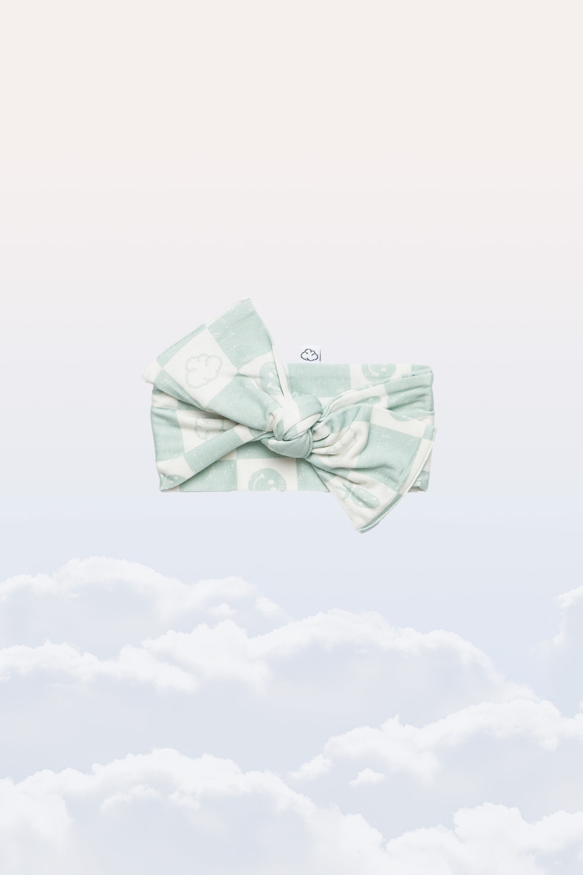 Hush Headband in Mint Checkerboard - Sunday Littles
