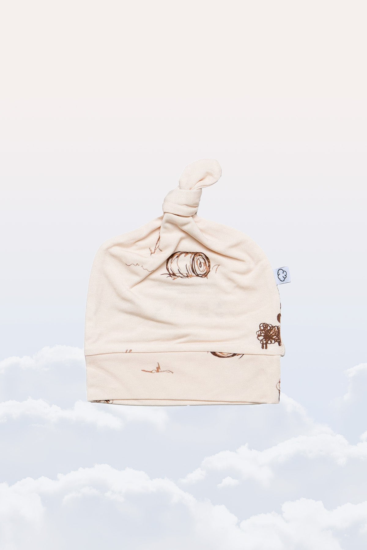 Knotted Cloud Cap in Farm Doodle - Sunday Littles