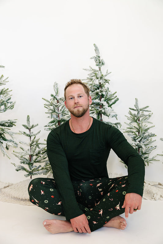 Men's Slumber Set in Dino-Mas - Sunday Littles