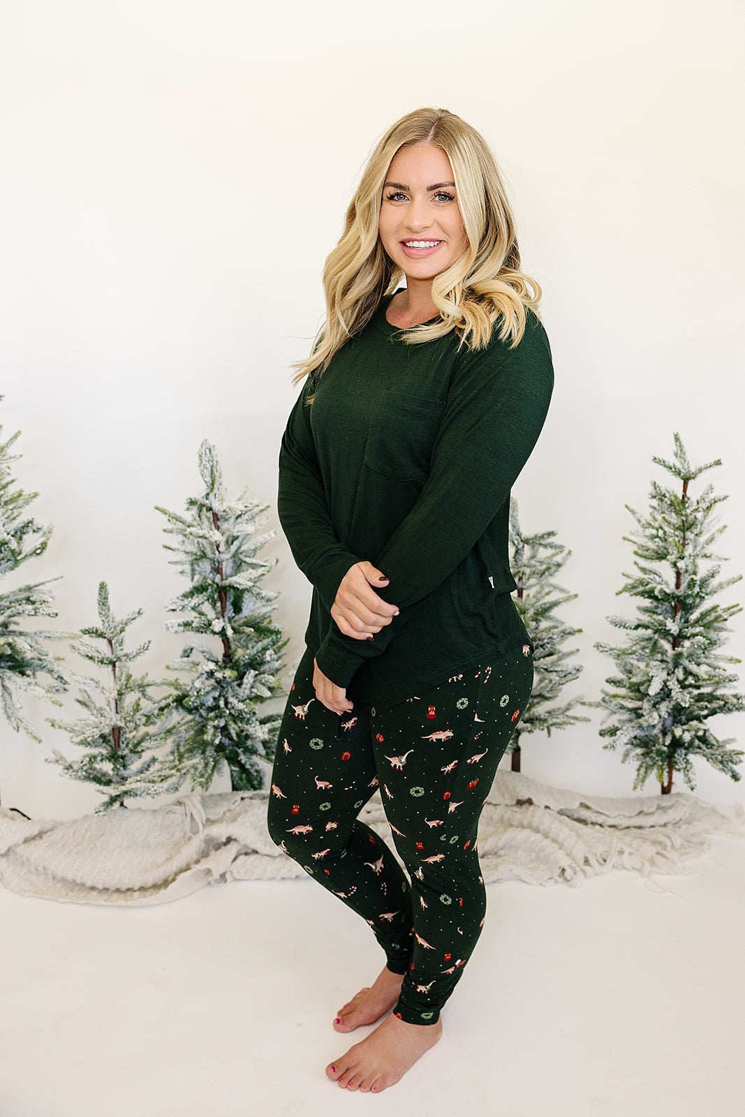 Women's Pajama Set in Dino-Mas