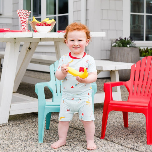 Slumber Pajama Set Short Sleeve in Banana Split - Sunday Littles