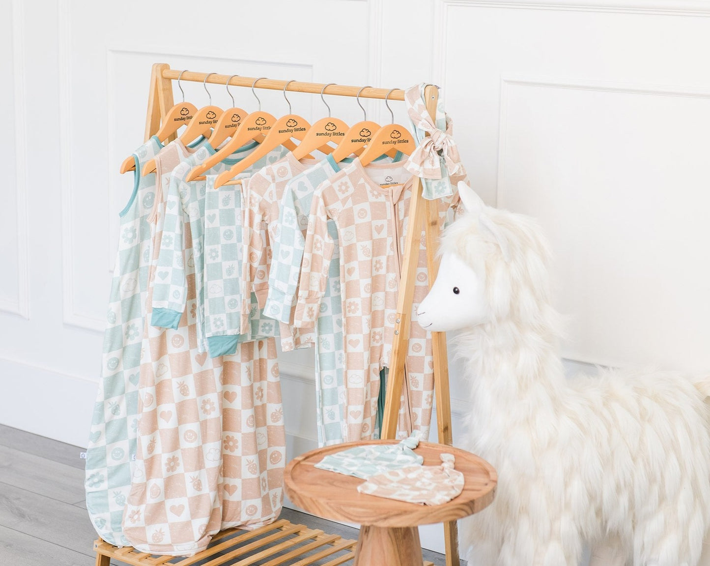 Little Zippers in Mint Checkerboard - Sunday Littles