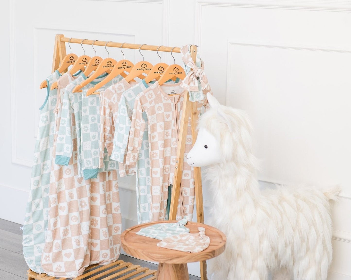 Little Zippers in Sand Checkerboard - Sunday Littles