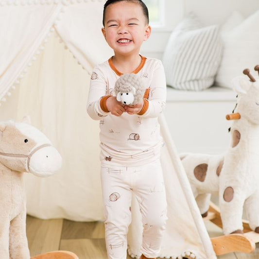 Slumber Pajama Set in Farm Doodle - Sunday Littles
