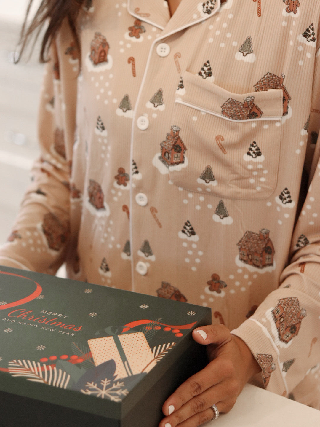 Women's Pajama Set in Gingerbread Lane