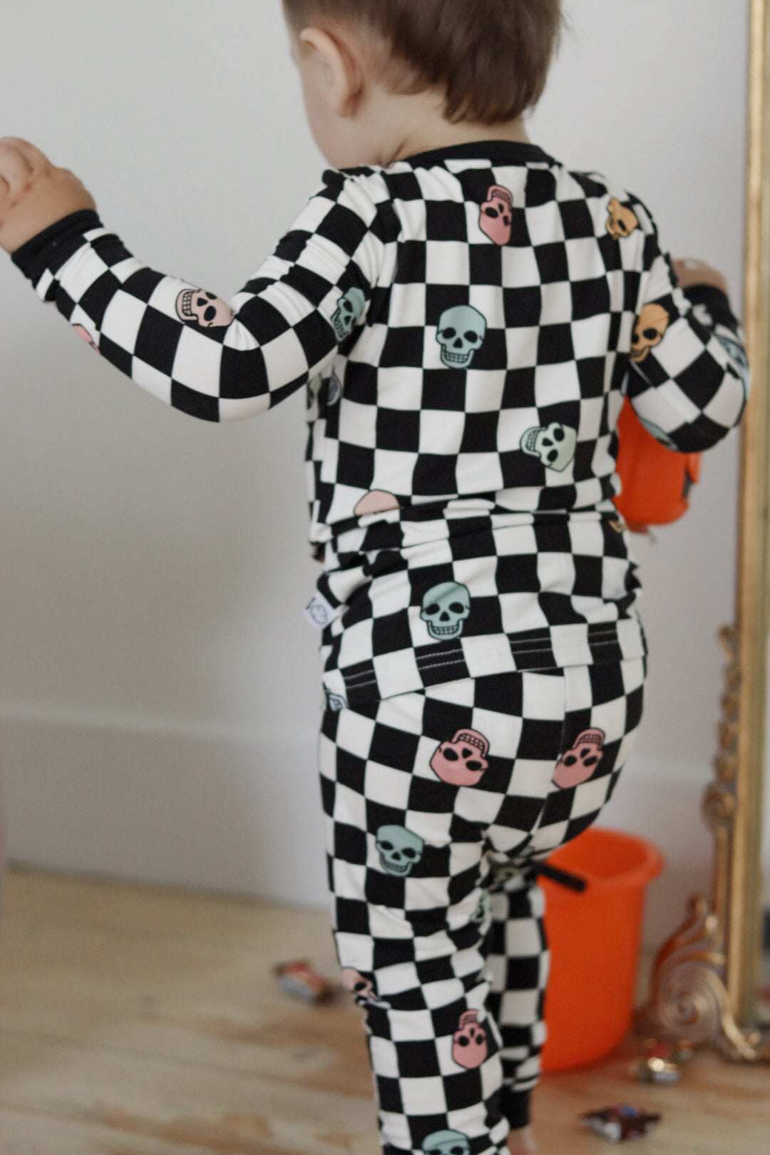 Slumber Pajama Set in Checkered Skull