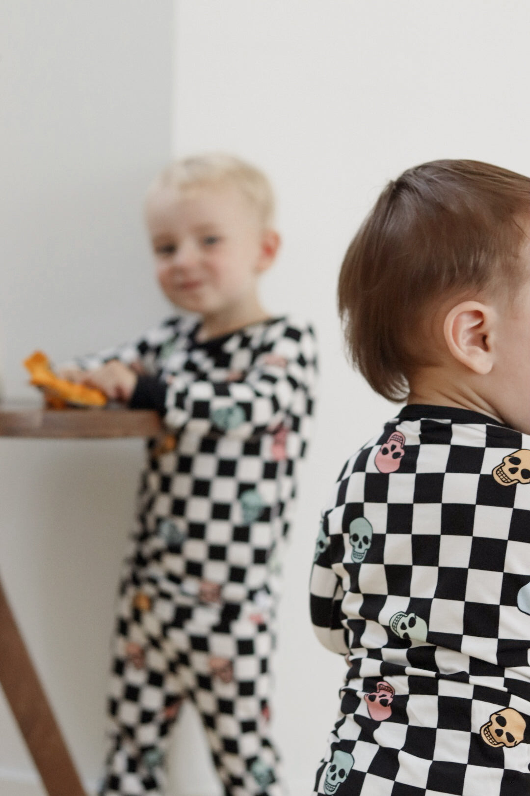 Slumber Pajama Set in Checkered Skull