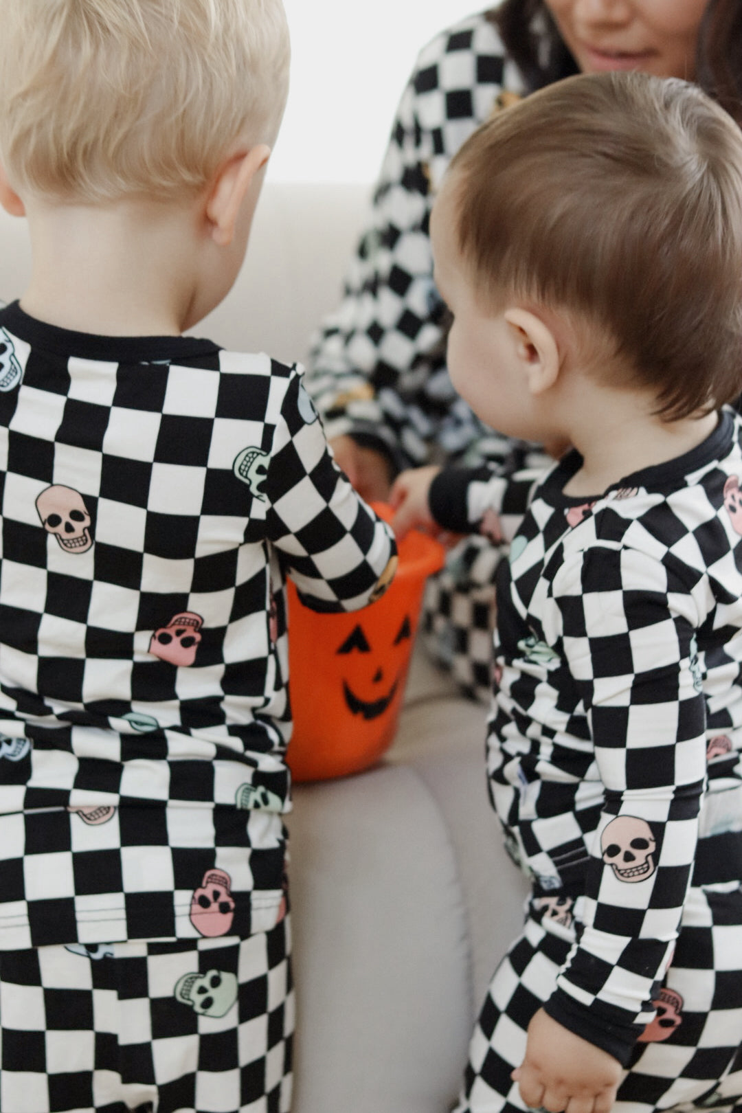 Slumber Pajama Set in Checkered Skull
