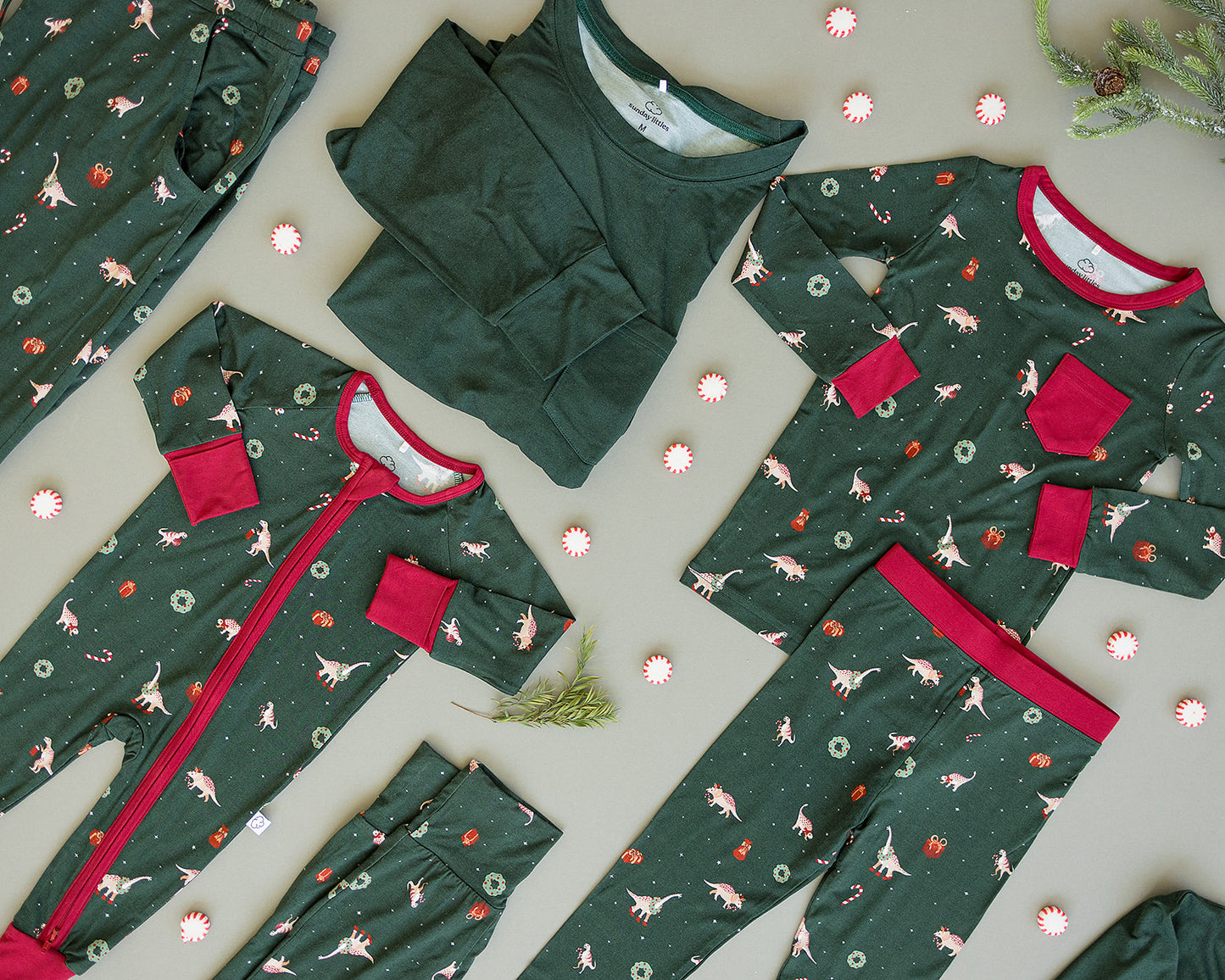 Men's Slumber Set in Dino-Mas - Sunday Littles