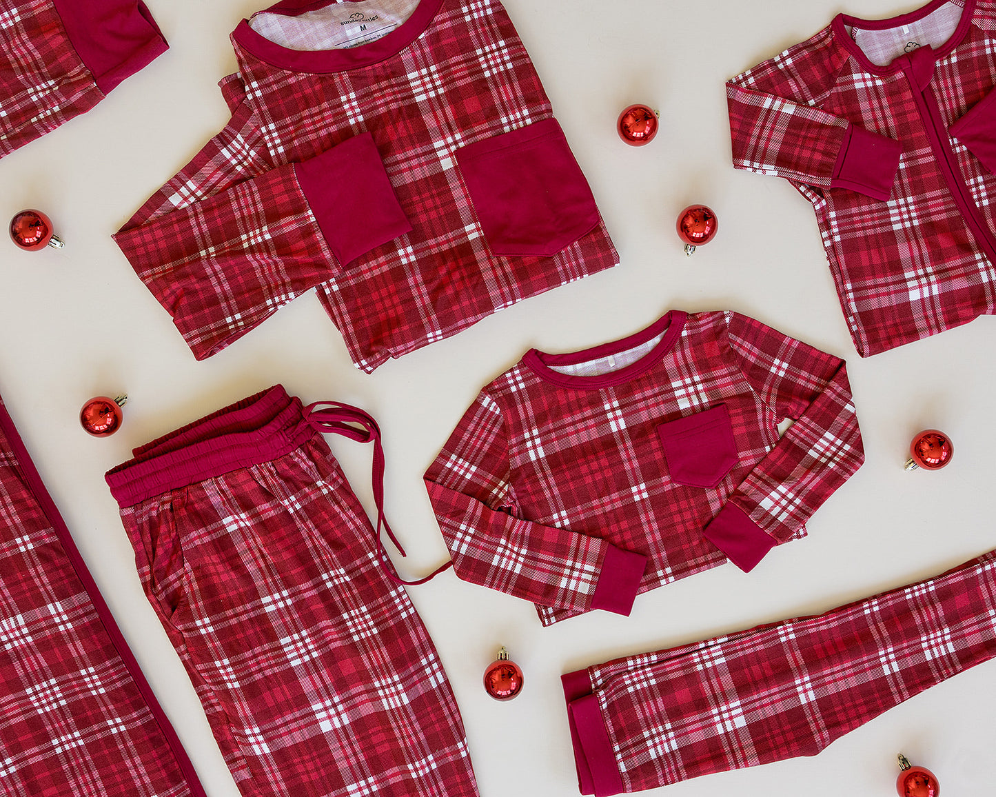Men's Pajama Set in Cardinal Plaid - Sunday Littles