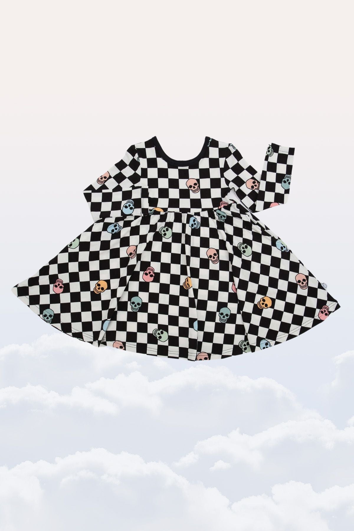 Daydream Dress in Checkered Skull