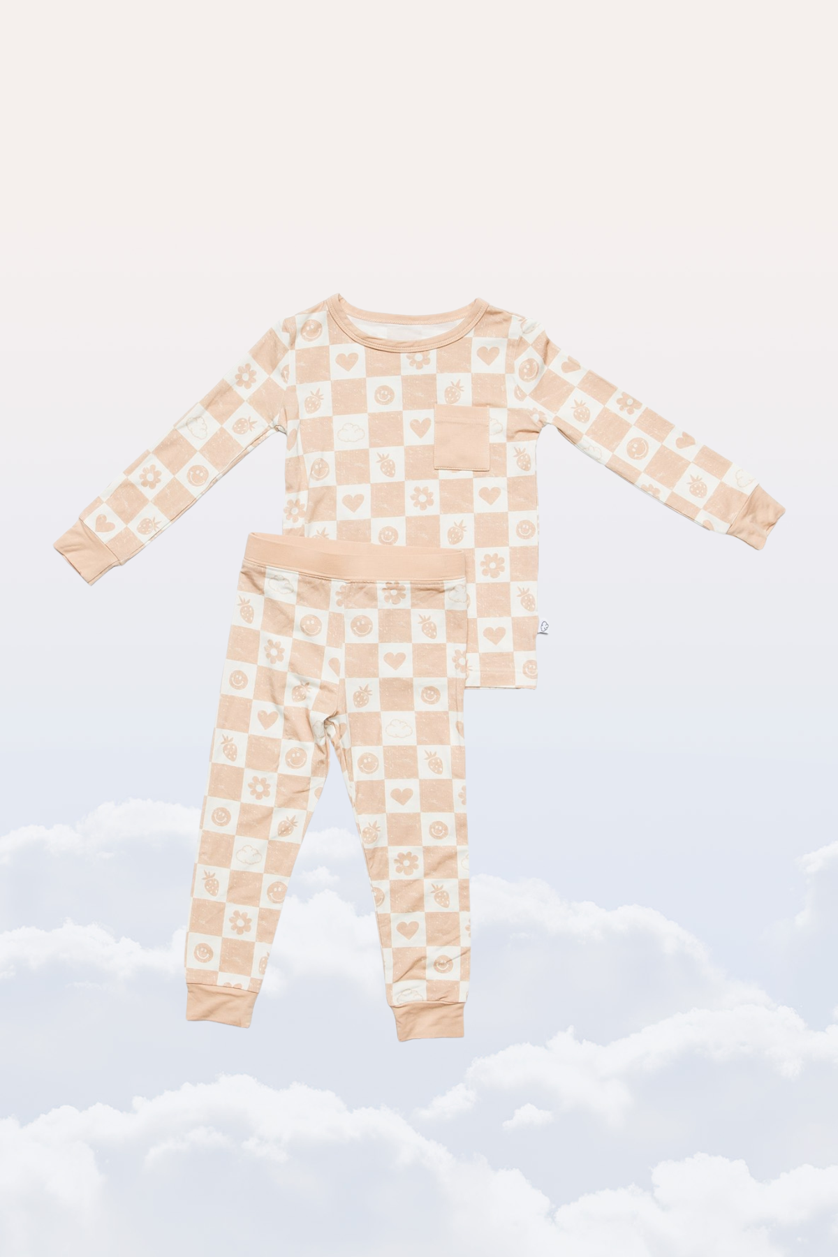 Slumber Pajama Set in Sand Checkerboard