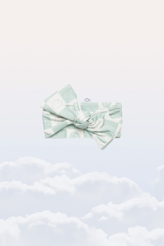 Hush Headband in Mint Checkerboard