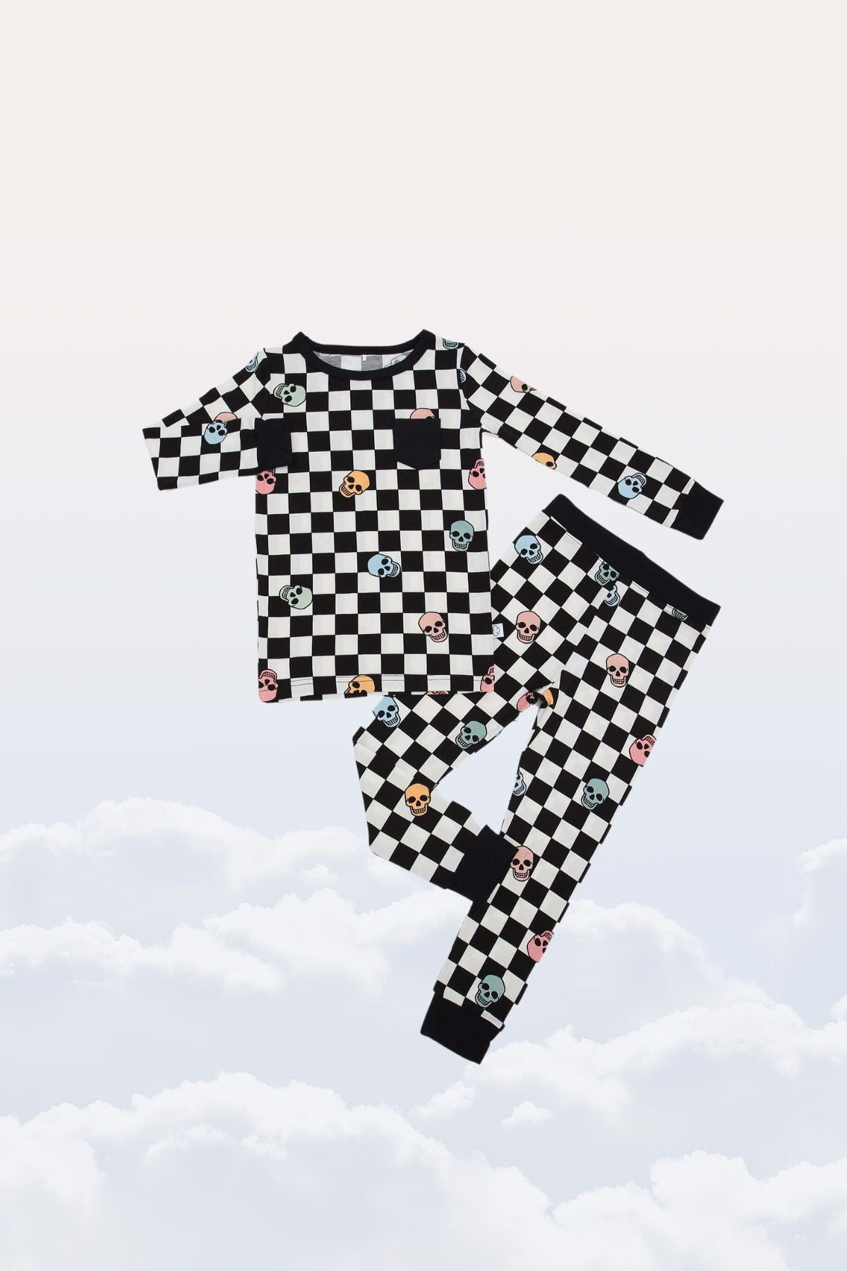 Slumber Pajama Set in Checkered Skull