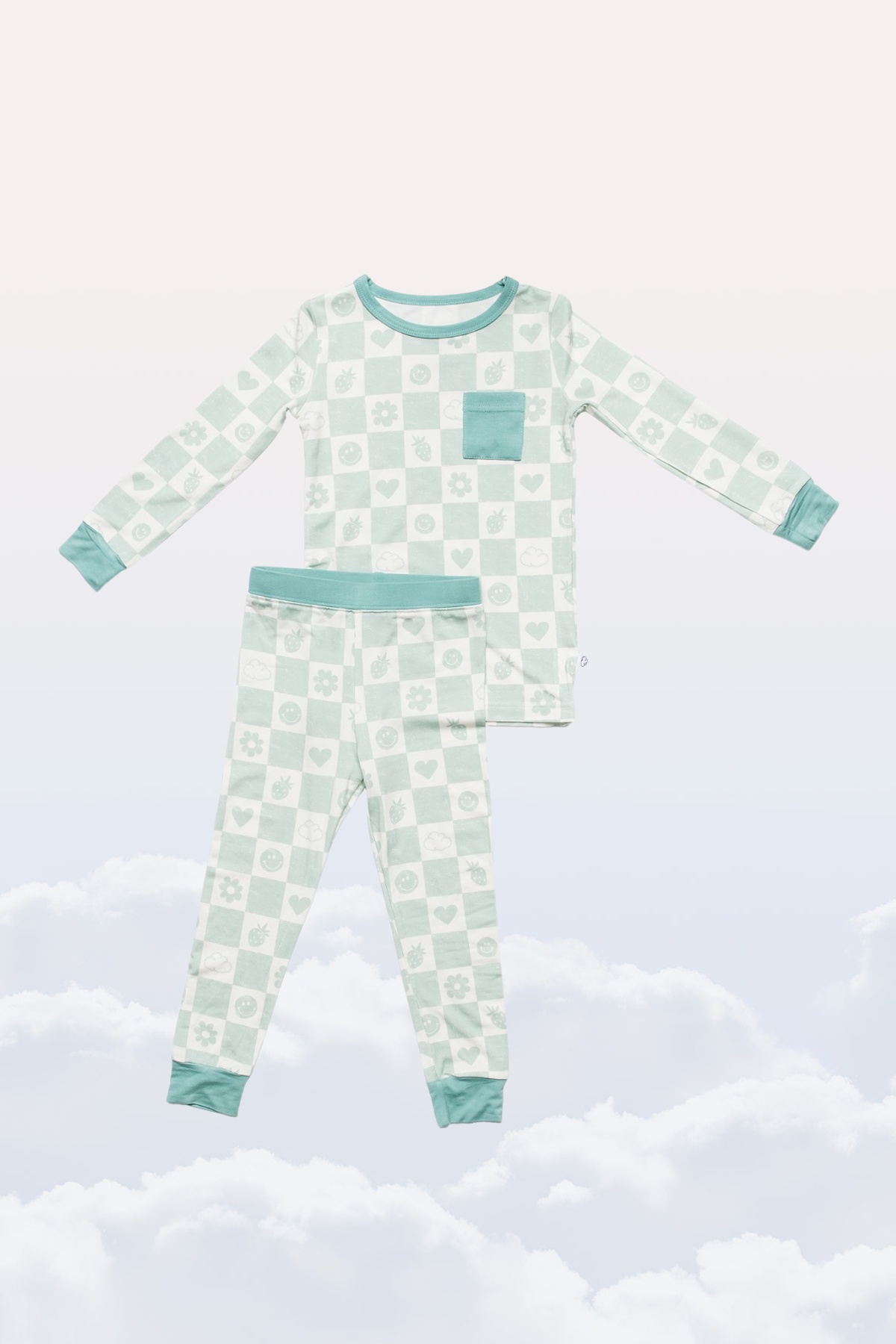 Slumber Pajama Set in Mint Checkerboard