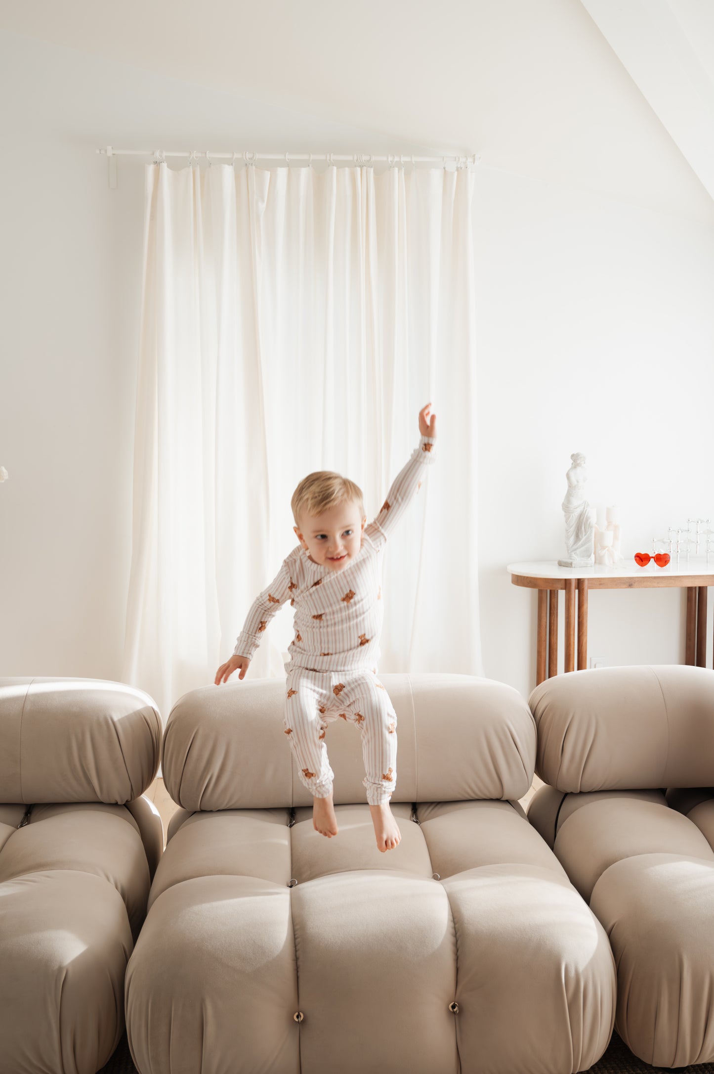Slumber Pajama Set in Teddy Stripe