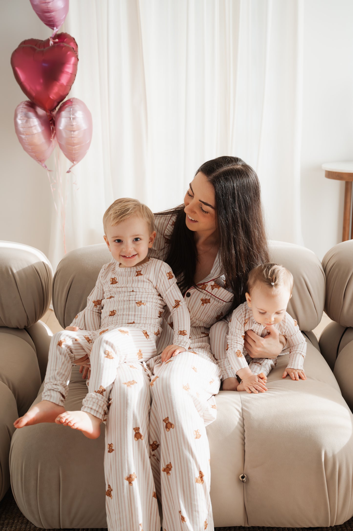 Women's Pajama Set in Teddy Stripe