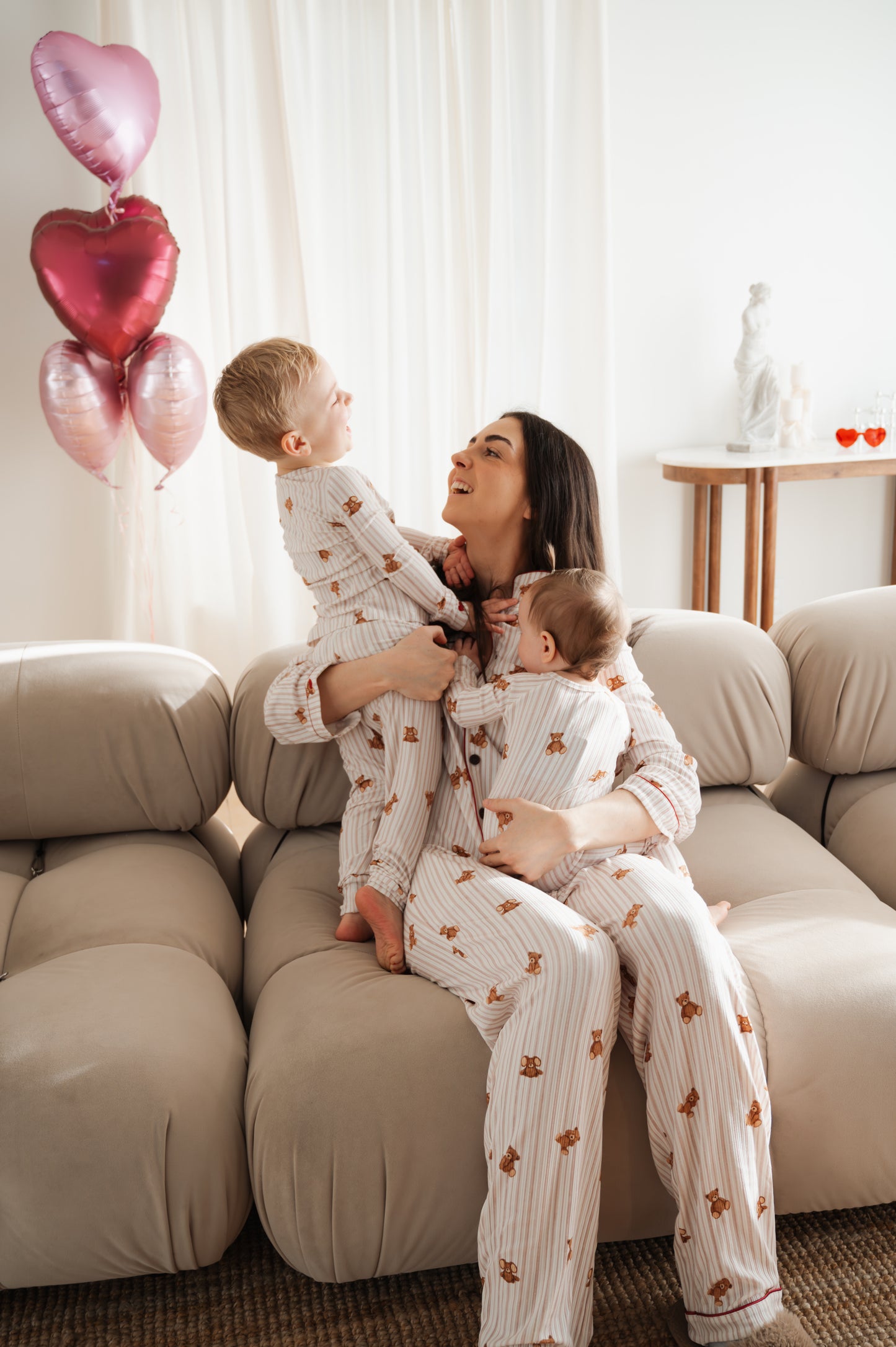Slumber Pajama Set in Teddy Stripe