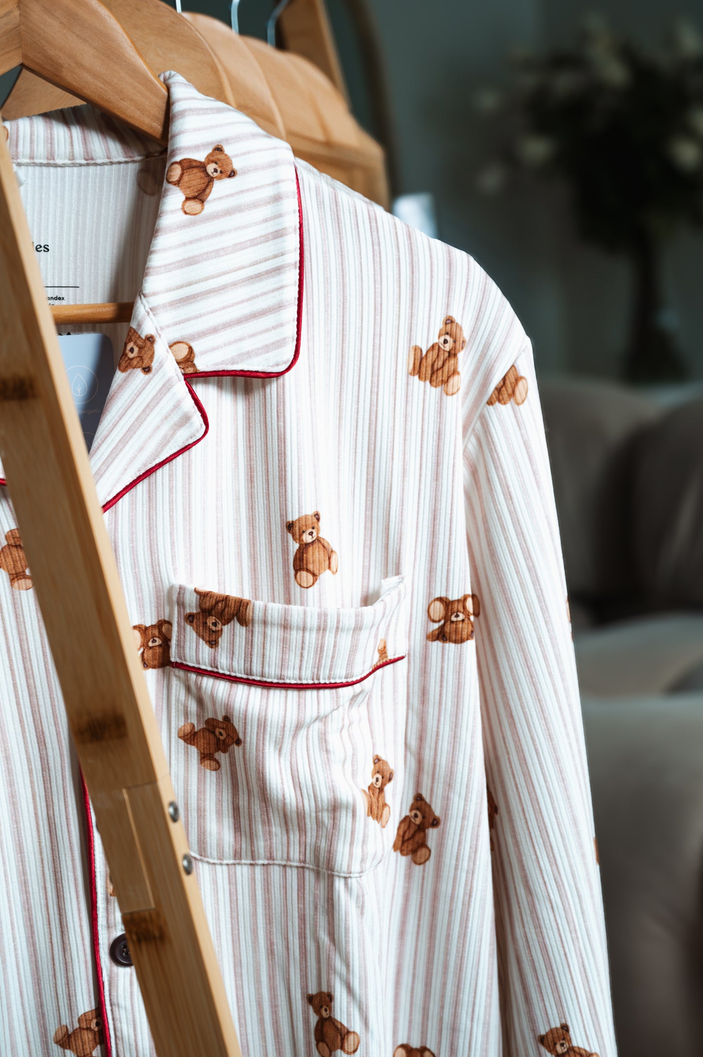 Women's Pajama Set in Teddy Stripe