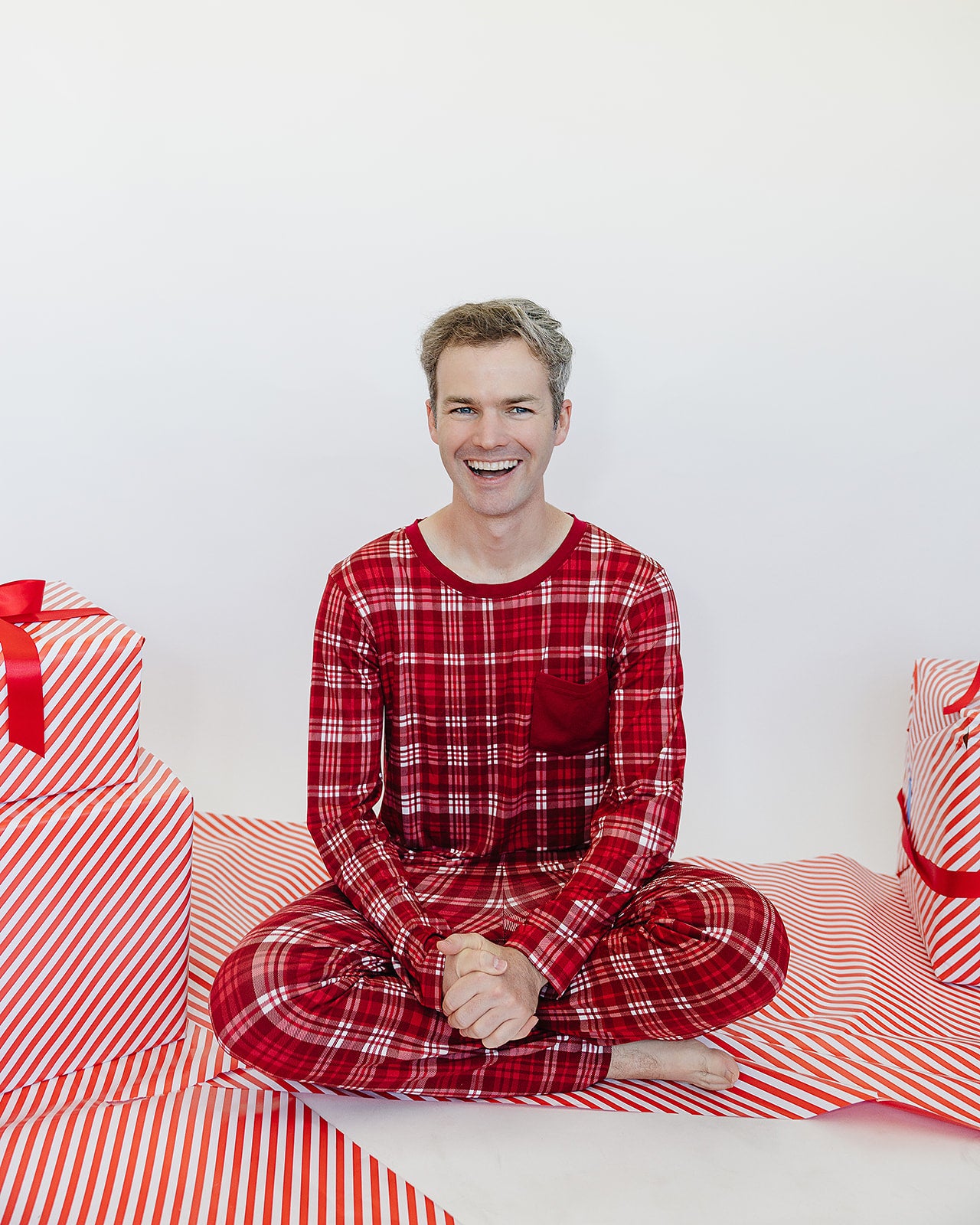 Men's Slumber Pajama Set in Cardinal Plaid