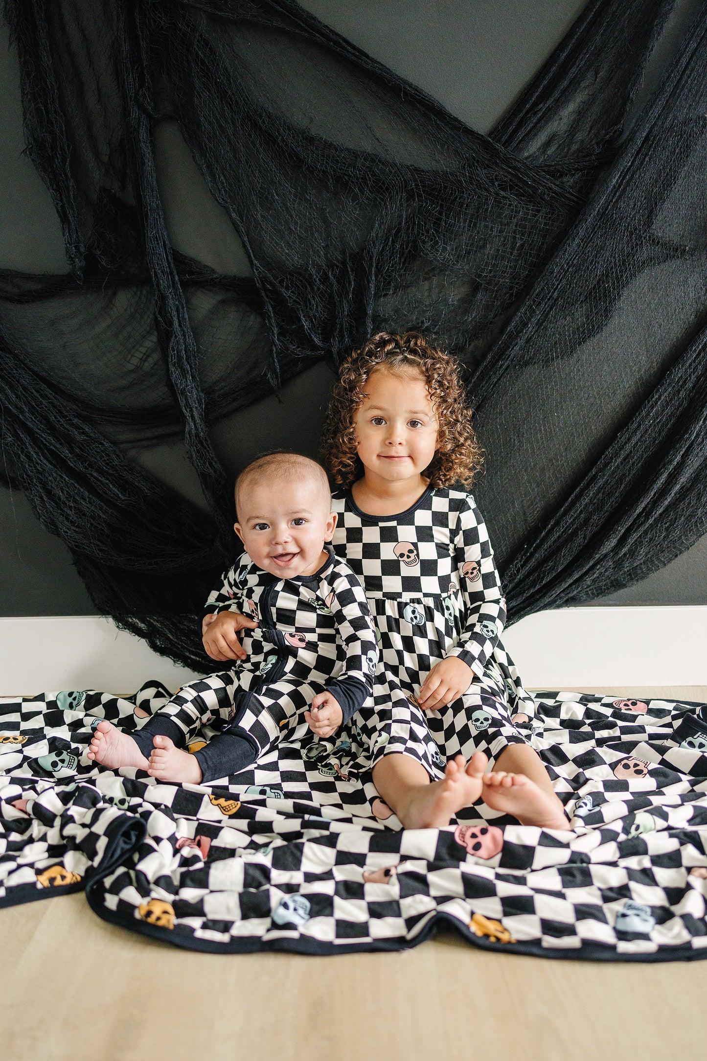 Daydream Dress in Checkered Skull