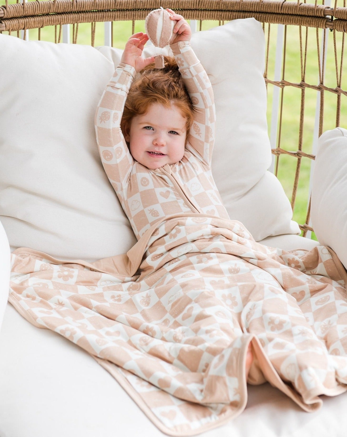 Dream Blanket in Sand Checkerboard