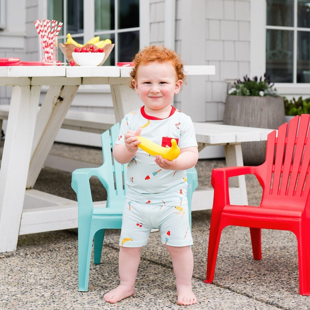 Slumber Pajama Set Short Sleeve in Banana Split