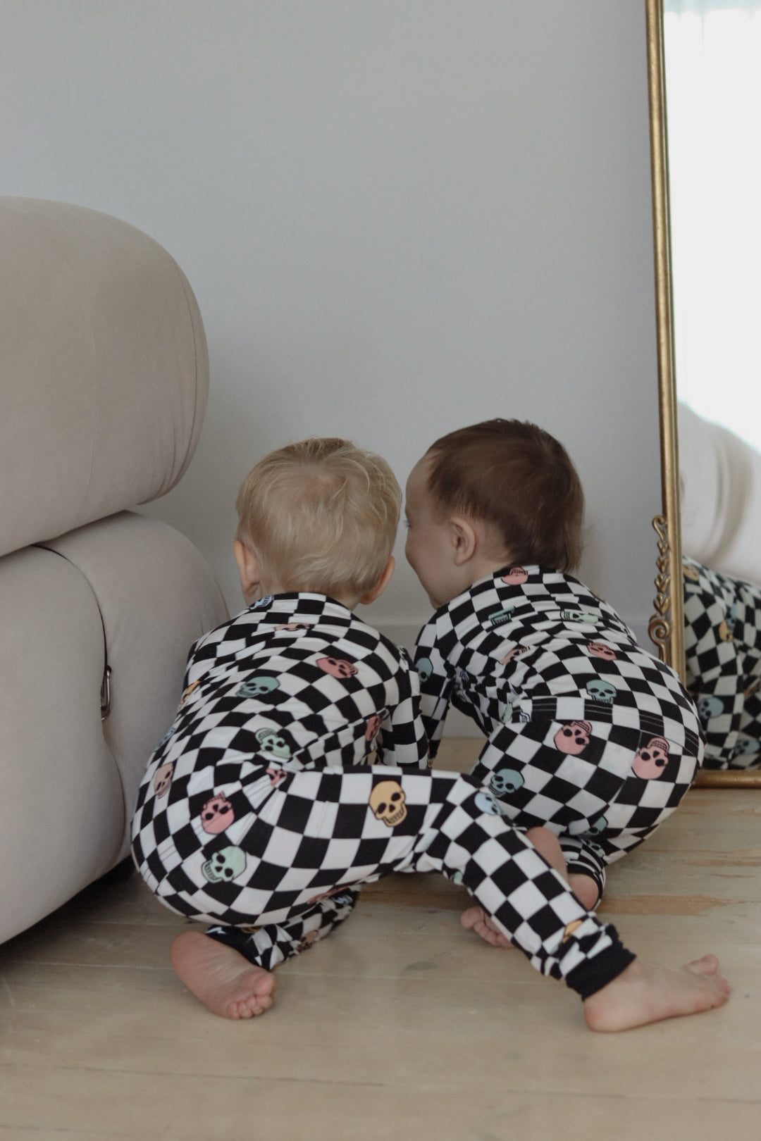 Slumber Pajama Set in Checkered Skull