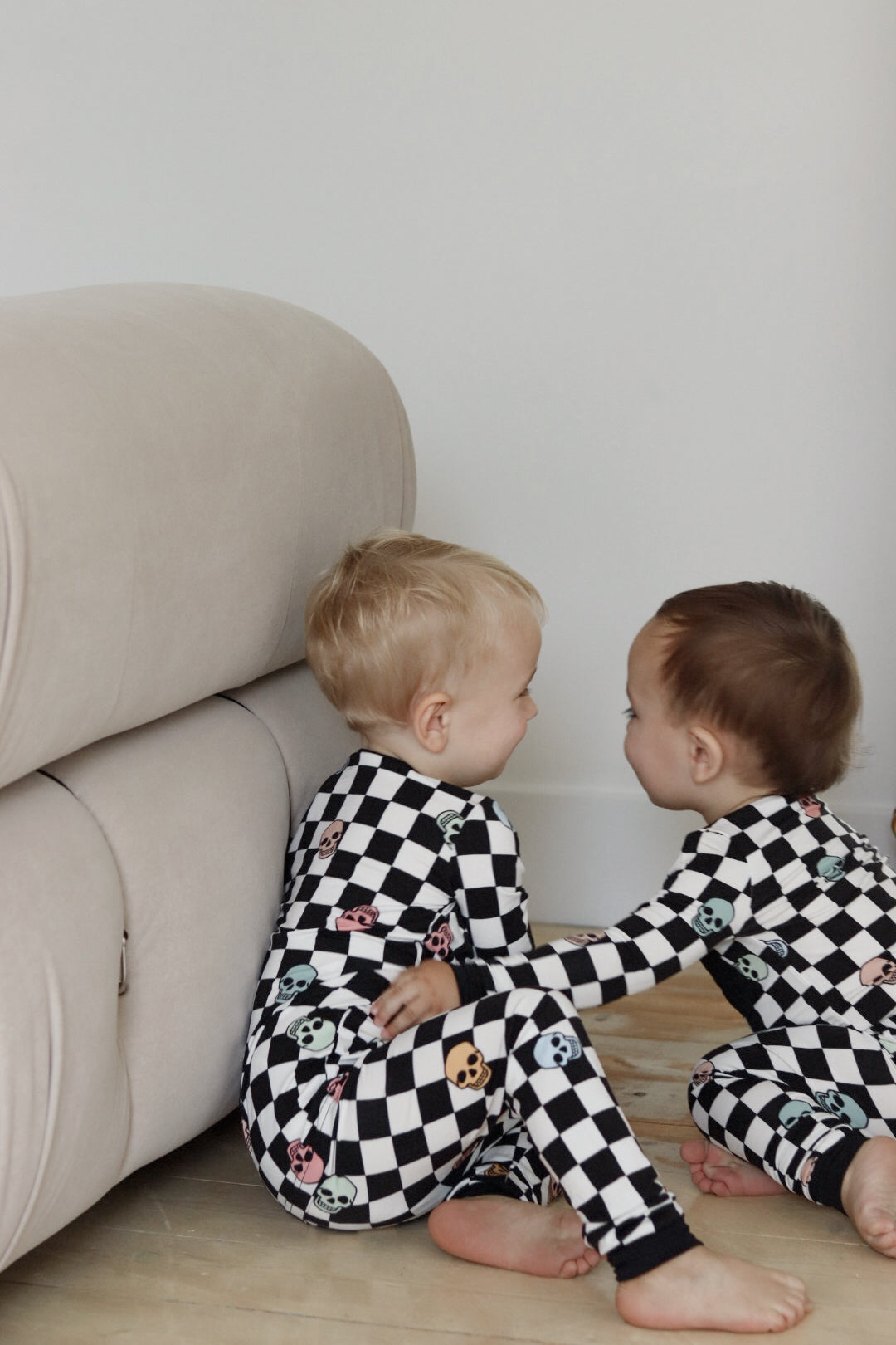 Slumber Pajama Set in Checkered Skull