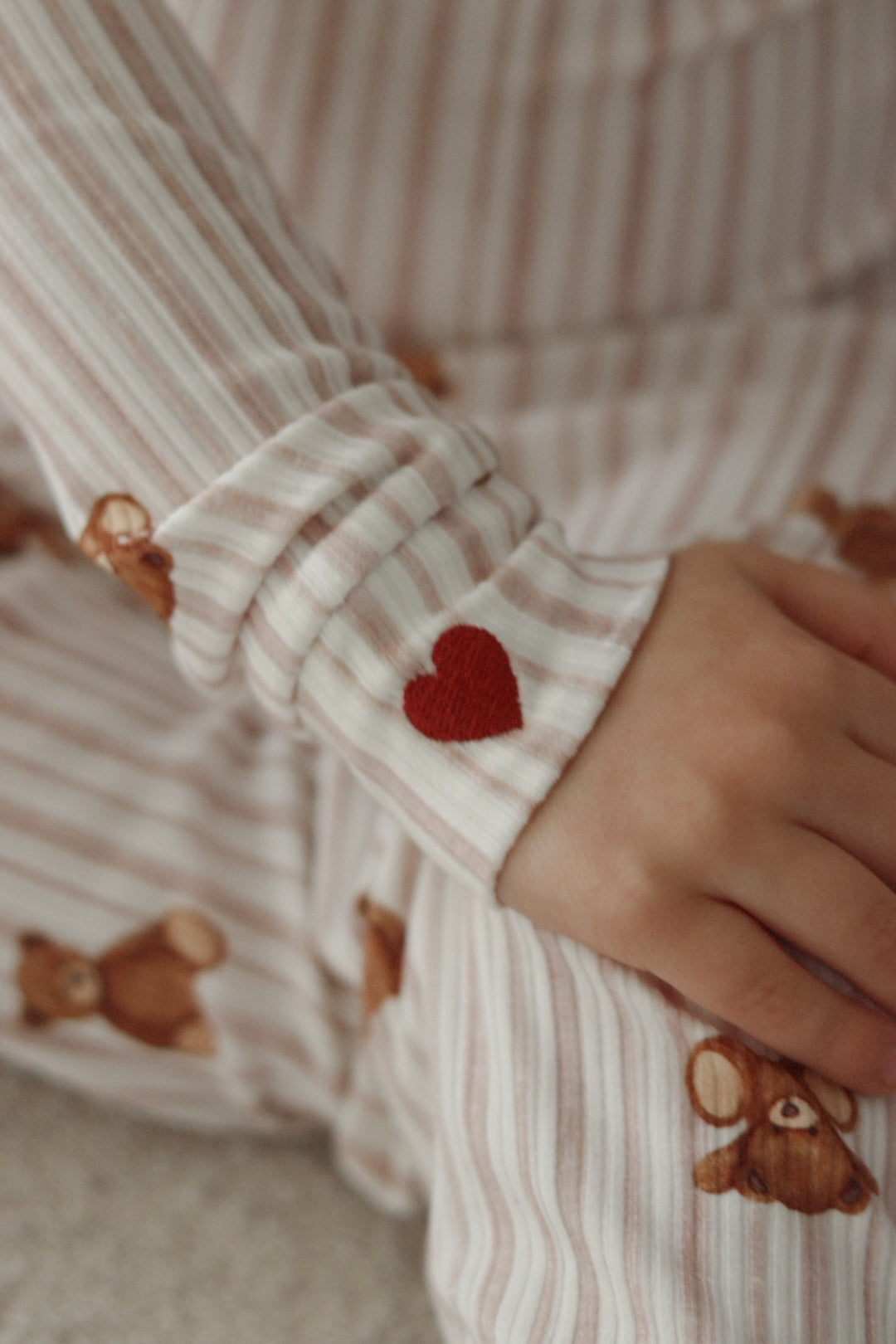 Slumber Pajama Set in Teddy Stripe