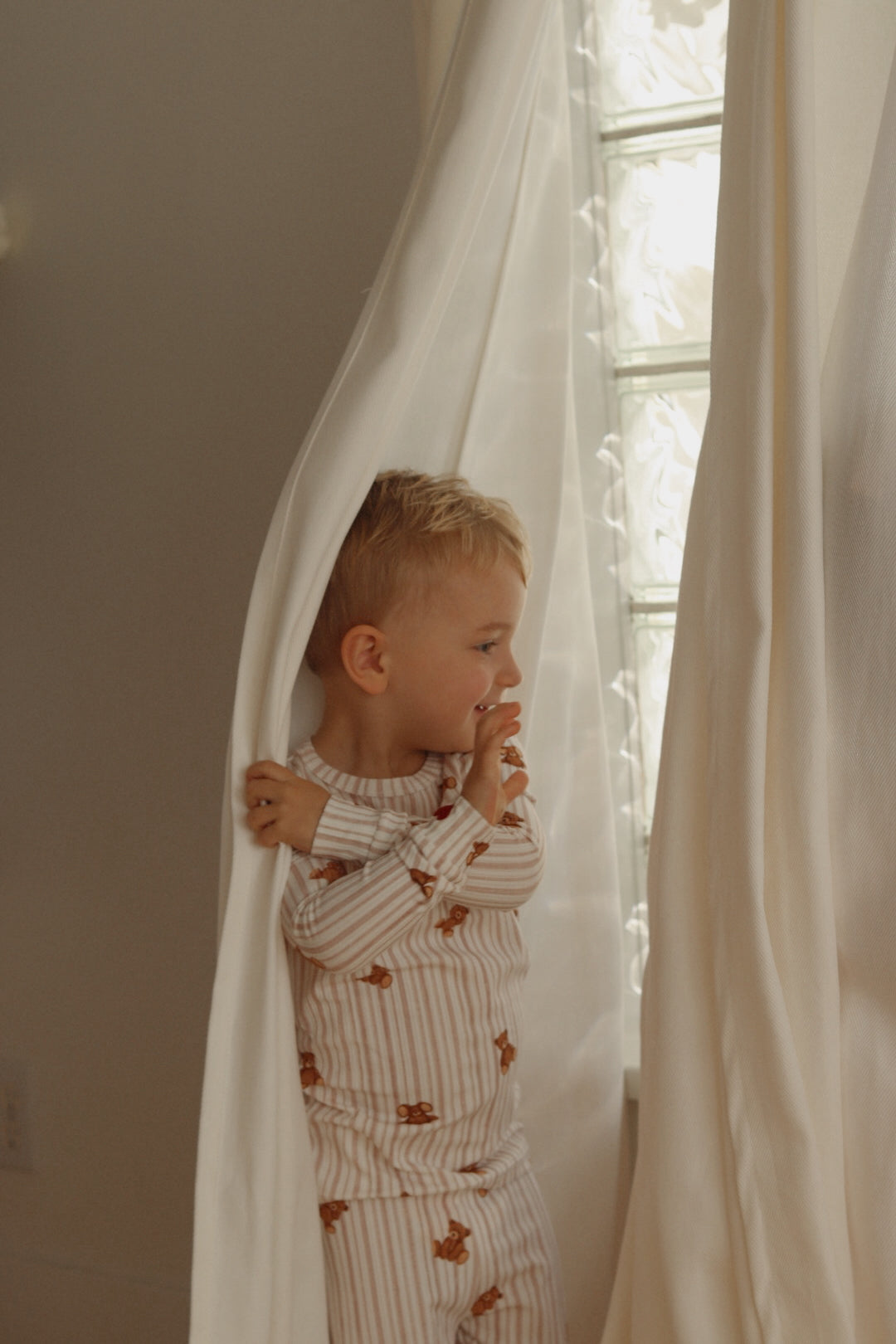 Slumber Pajama Set in Teddy Stripe