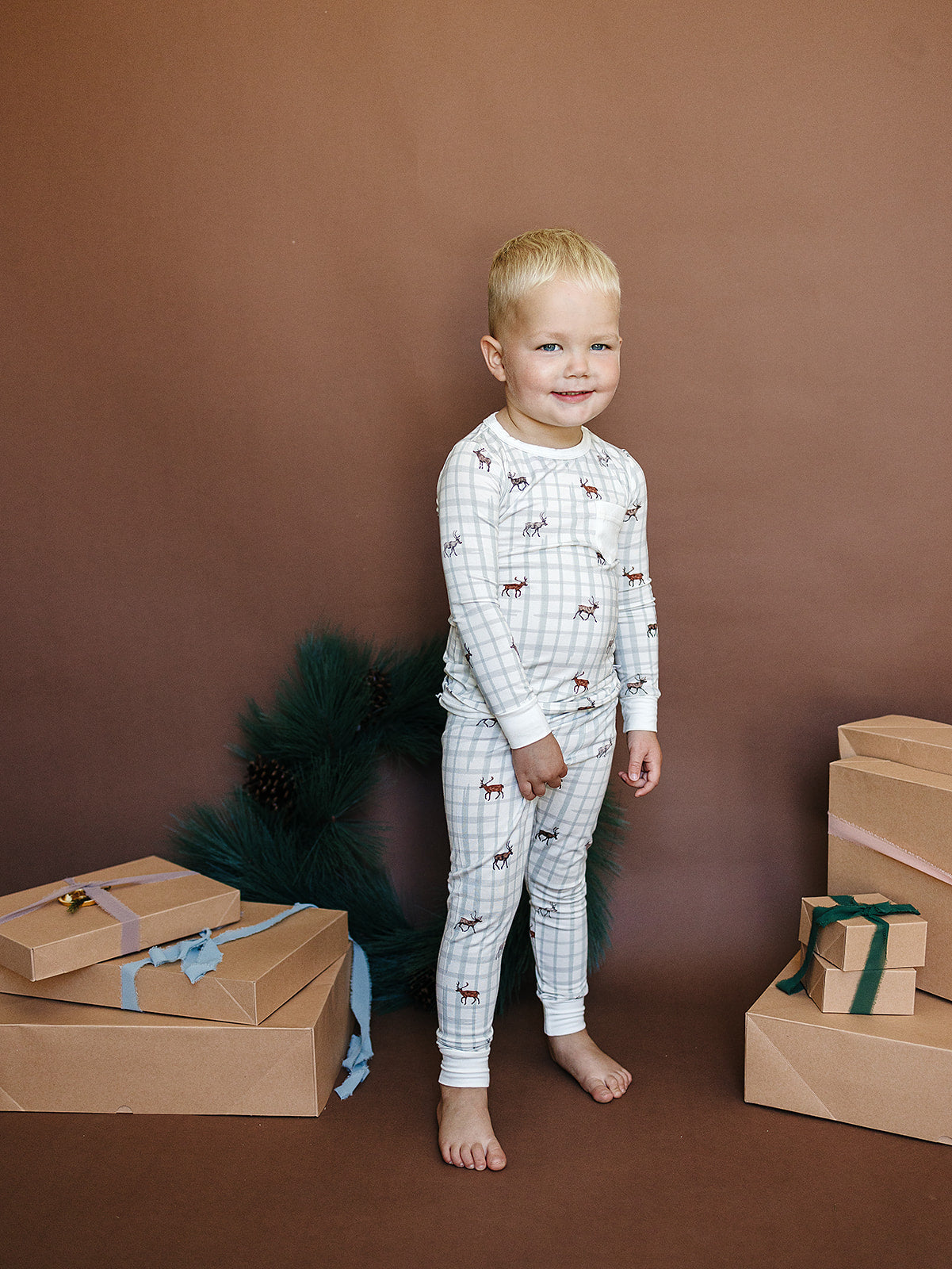 Slumber Pajama Set in 8 Tiny Reindeers