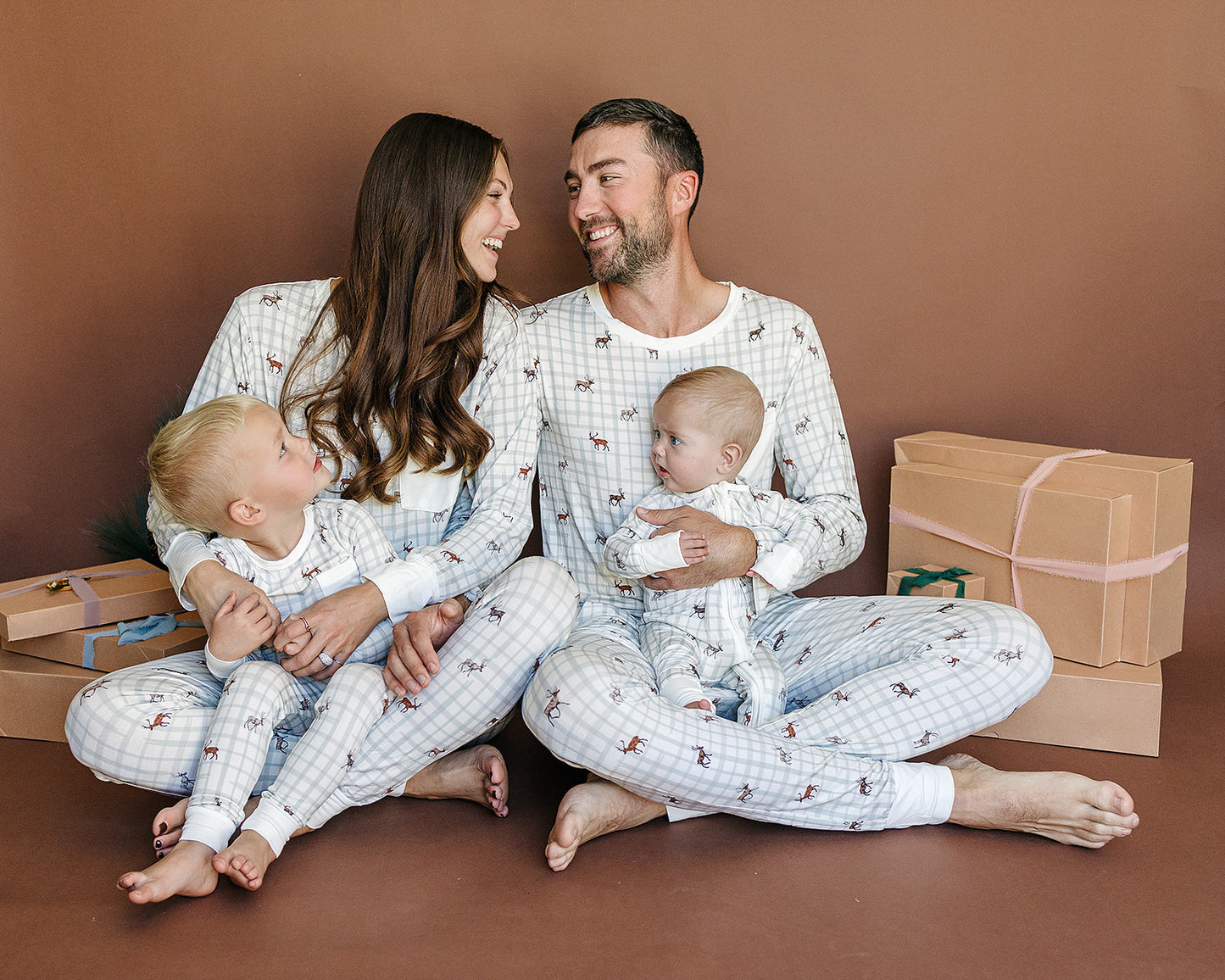 Men's Slumber Pajama Set in 8 Tiny Reindeers