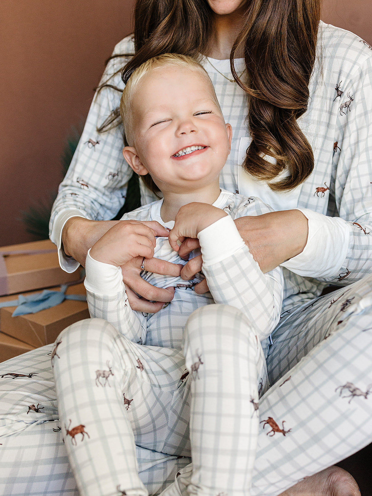 Slumber Pajama Set in 8 Tiny Reindeers